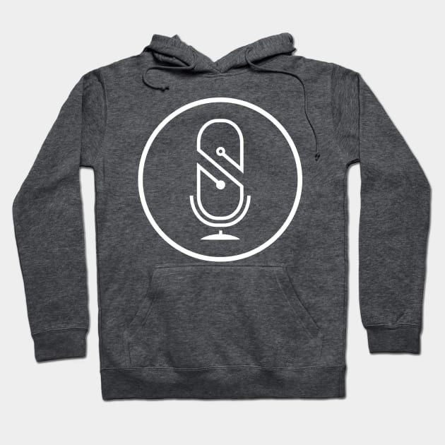 SquadCast White Mic Hoodie by SquadCast FM